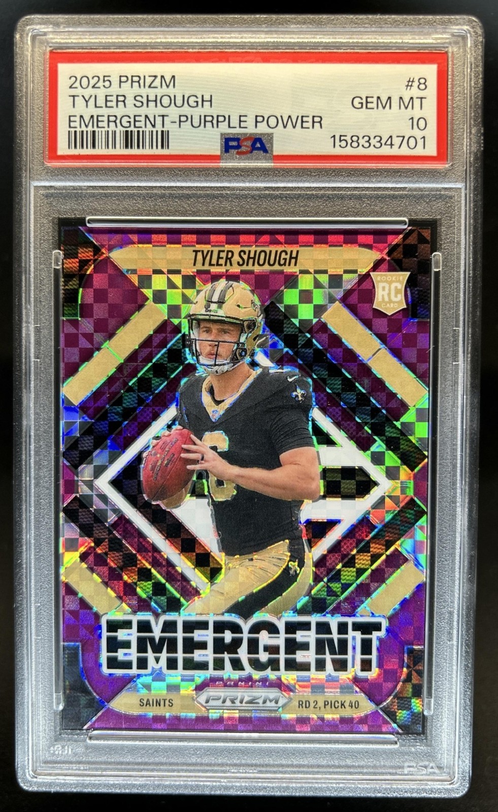 Tyler Shough Panini Prizm Emergent #8 Purple Power