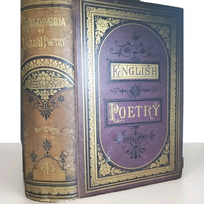 #ad 1800s CYCLOPAEDIA OF ENGLISH POETRY THOMAS CAMPBELL FINE BINDING ILLUSTRATED $125.00