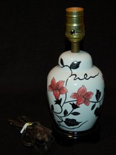 VINTAGE Porcelain Ginger Jar LAMP 10" Hand Painted 1960's Made in Japan