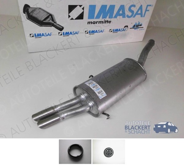 Imasaf ESD Auspuff Endtopf + Anbauteile für Alfa 164 3.0 I.E. QV 1990-1992-image