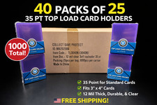 1000 Csp 3x4 Standard 35pt Toploaders Full Case 40 Packs Of 25 Card Holders