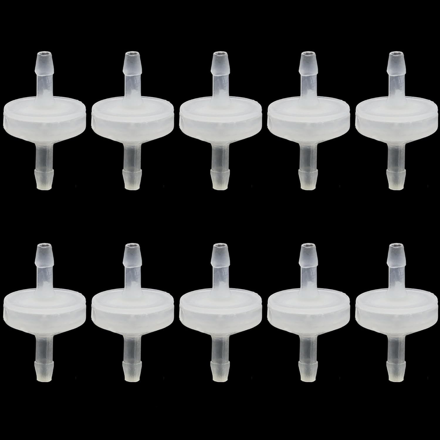 10 Pack 1/8 inch Plastic Check Valve, One Way Barb Hose Inline