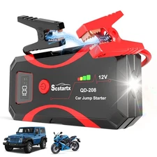 2000A Jump Starter Pack for Cars Motorcycles 3 Modes Flashlight