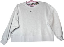 NIKE Cropped Sweatshirt Loose Fit Gray Heather Swoosh Women Plus Sizes 1-3X