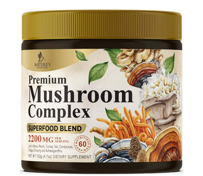 Mushroom Supplement Powder - 11 in 1 Complex Formula Powder with Organic Lions