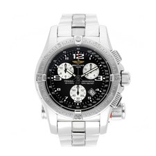 BREITLING EMERGENCY 45MM REF. A73321 BLACK DIAL EDELSTAHL 2004 FULL SET LC100