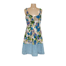 Nine West Blue Floral A-Line Dress - Size 6