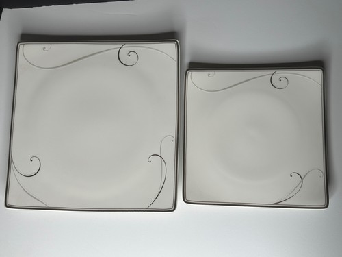 NEW!! Noritake China PLATINUM WAVE Four Piece Square Place Setting - Picture 2 of 10
