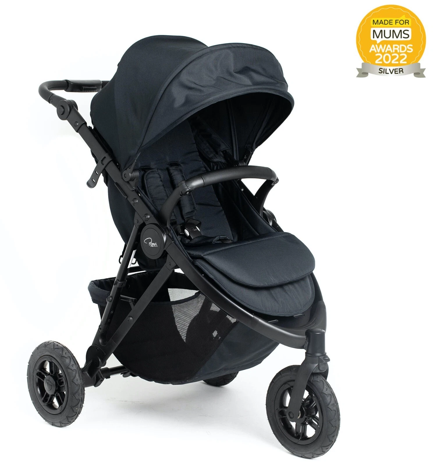 Roma Atlas 3 Wheel Pram, All-Terrain Stroller Suitable from Newborn - Jet Black
Opens in a new windo