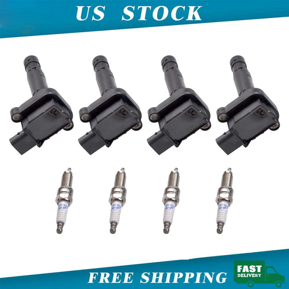 Mercedes-Benz C250 SLK250 1.8L L4 UF658 4X Ignition Coil & Spark Plugs Set