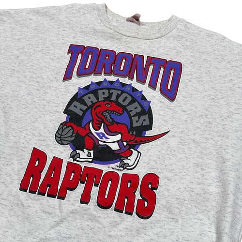 Vintage 90s Toronto Raptors 1994 Debut Logo Gray Fleece Sweatshirt Mens XL - Picture 3 of 9