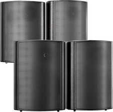 800W Waterproof Bluetooth Outdoor Speakers - 4 Wall-Mount Loudspeakers Set