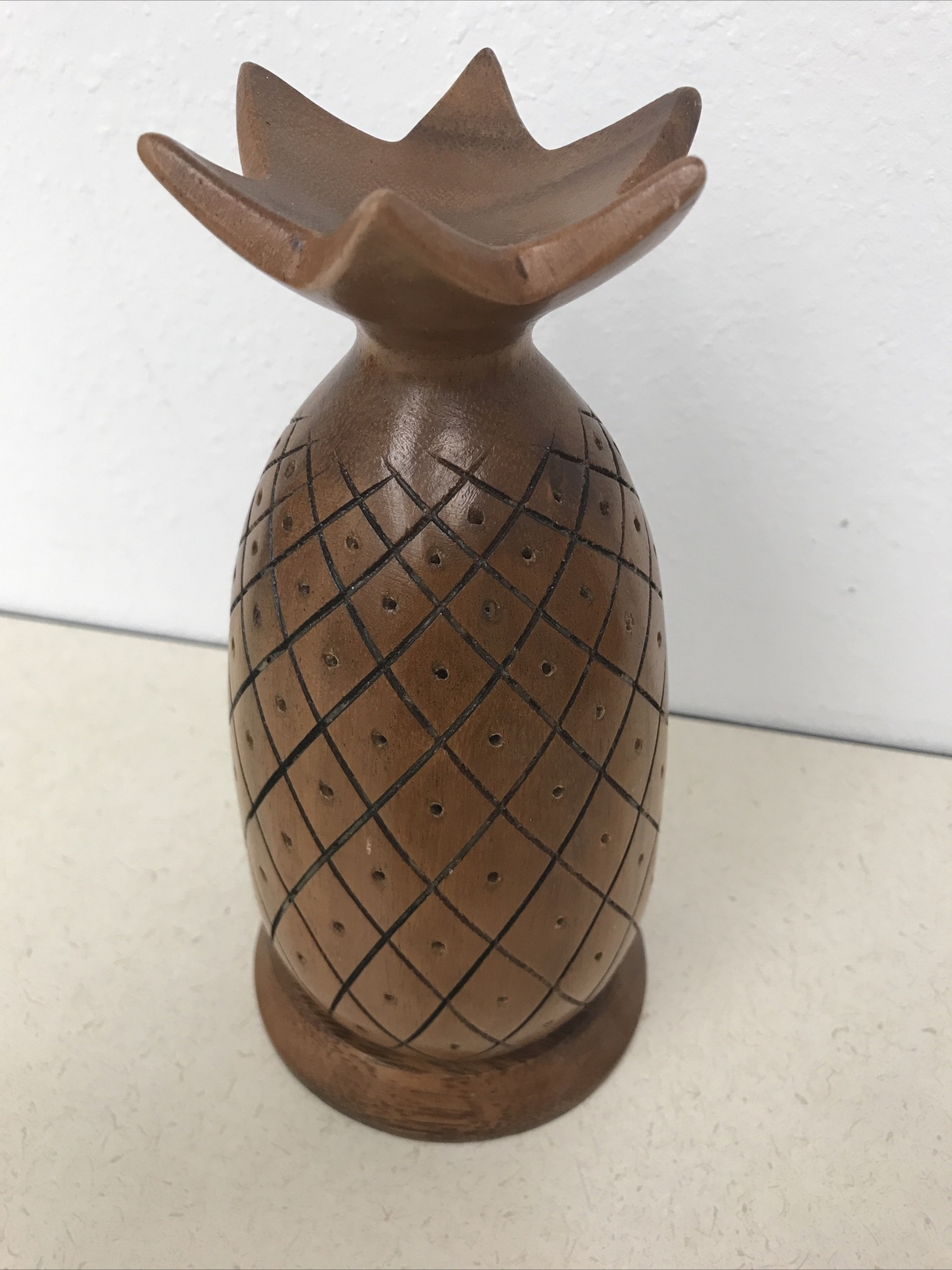 Mid Century Wood Leilani Monkey Pod Tiki Bar Cart Toothpicks Holder