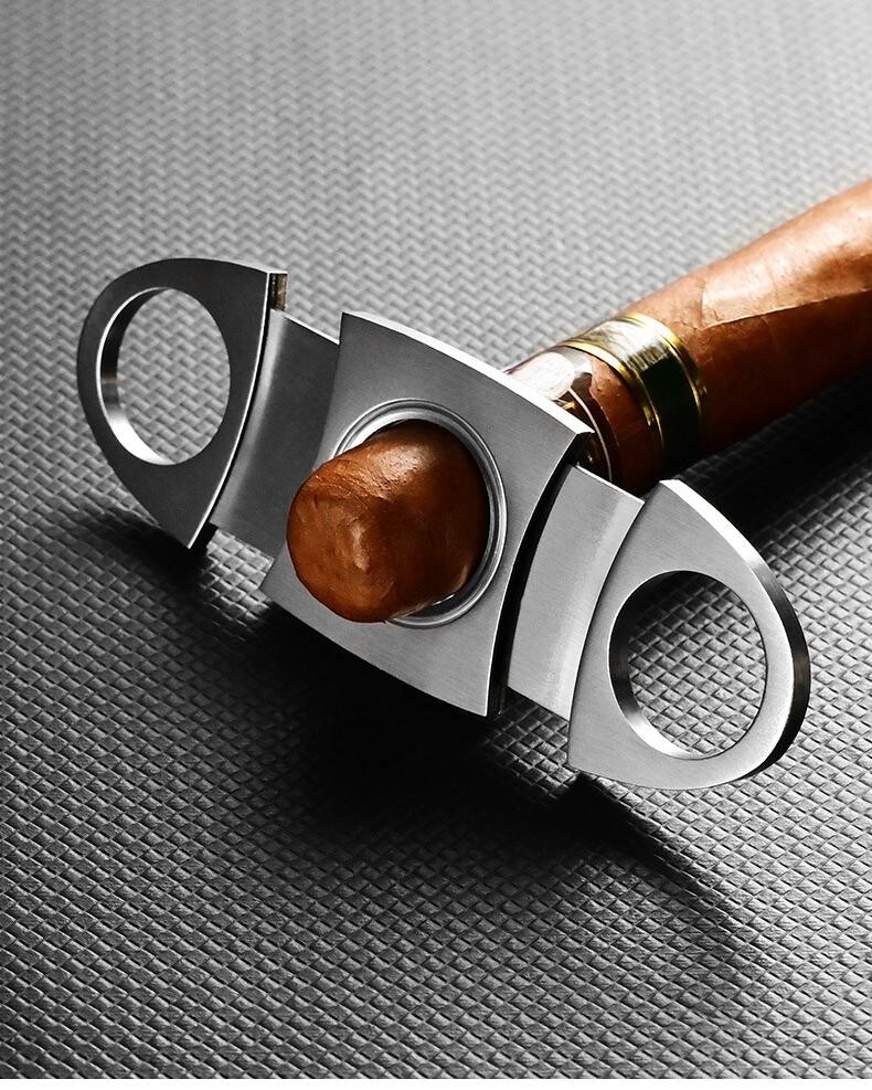 Double Blade Stainless Steel Guillotine Cigar Cutter Clippers