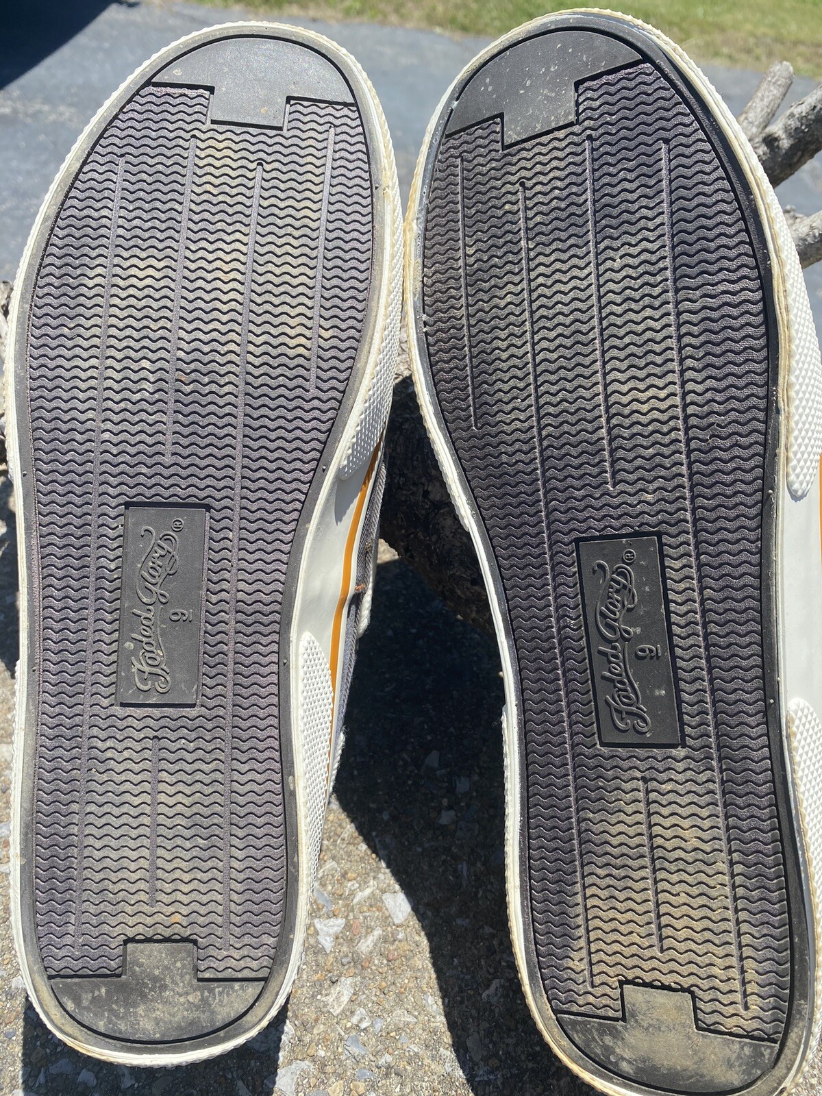 Faded Glory Skate Boat Shoes Orange Trim Men's Size