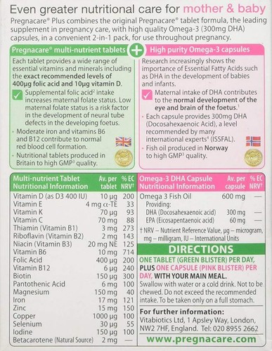 Buy Vitabiotics Pregnacare Plus 56 Tablets Online In Taiwan