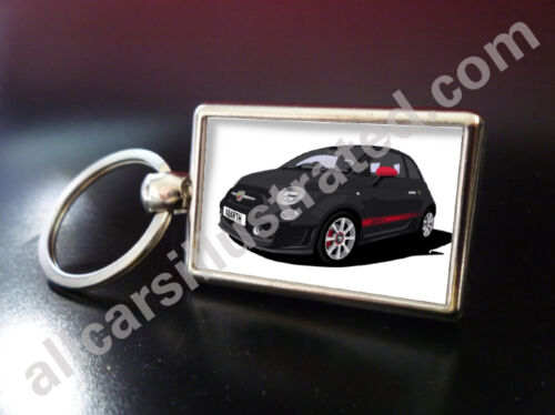 FIAT 500 ABARTH METAL KEY RING. CHOOSE YOUR CAR COLOUR AND OTHER OPTIONS  - Imagen 1 de 5