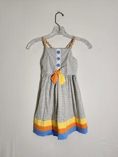 Jona Michelle Girls Dress Size 5 Sundress Stripes Sleeveless Gray Multicolor