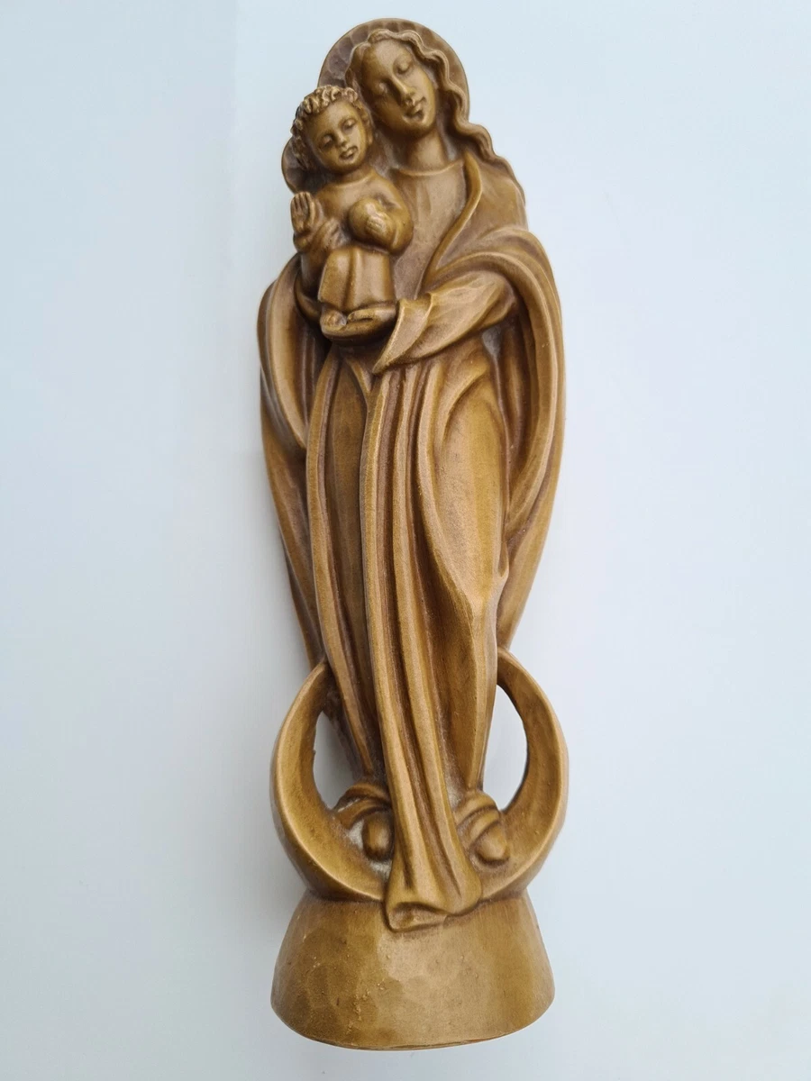 Holzfigur Madonna mit Kind Handarbeit Alpenländisch Südtirol Weihnachtsgeschenk