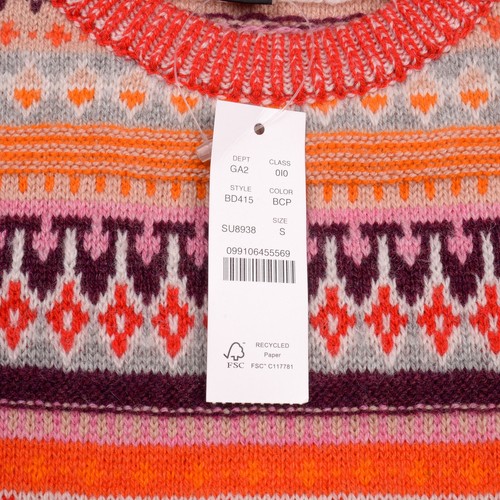 Neu mit Etikett J. Crew Pullover Fair Isle Lammwollmischung Cropped Sweater BD415 Damen Small - Bild 7 von 17
