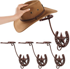 Metal Cowboy Hat Organizer Rack - 4 Pack Wall Mounted Holder for Storage  Displ