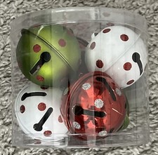 Grinch Christmas Ornaments Balls Bells Hanging Decorations 6 Set Green Red