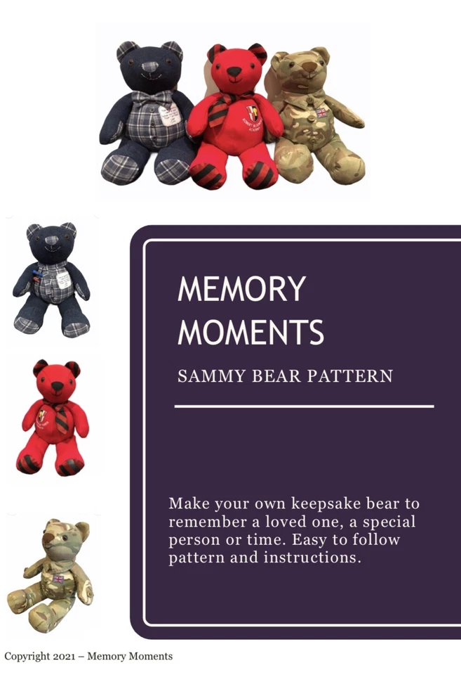 Keepsake Memory Teddy Bear sewing pattern - Printed & Posted - Image 2 of 4