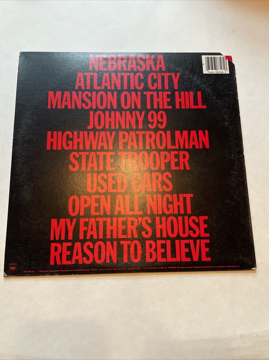BRUCE SPRINGSTEEN “Nebraska” 1982 Columbia QC 38358 Vinyl Lp Promo