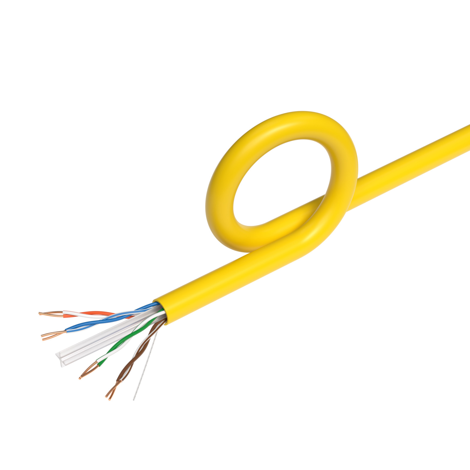 1000ft CAT6 CMR ETL Riser Ethernet Cable 23AWG Solid Bare Copper Wire Yellow