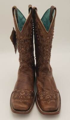 Corral Vintage C2918 Womens Distressed Brown Whip Stitched & Studded Size 9M