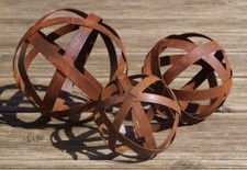 3er SET Gartenkugeln Gartendeko Rost Metallkugeln Garten Kugel Deko Metall groß