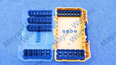 2 each Dewalt ToughCase Clear Top/Yellow bottom Storage Case w/bit holders