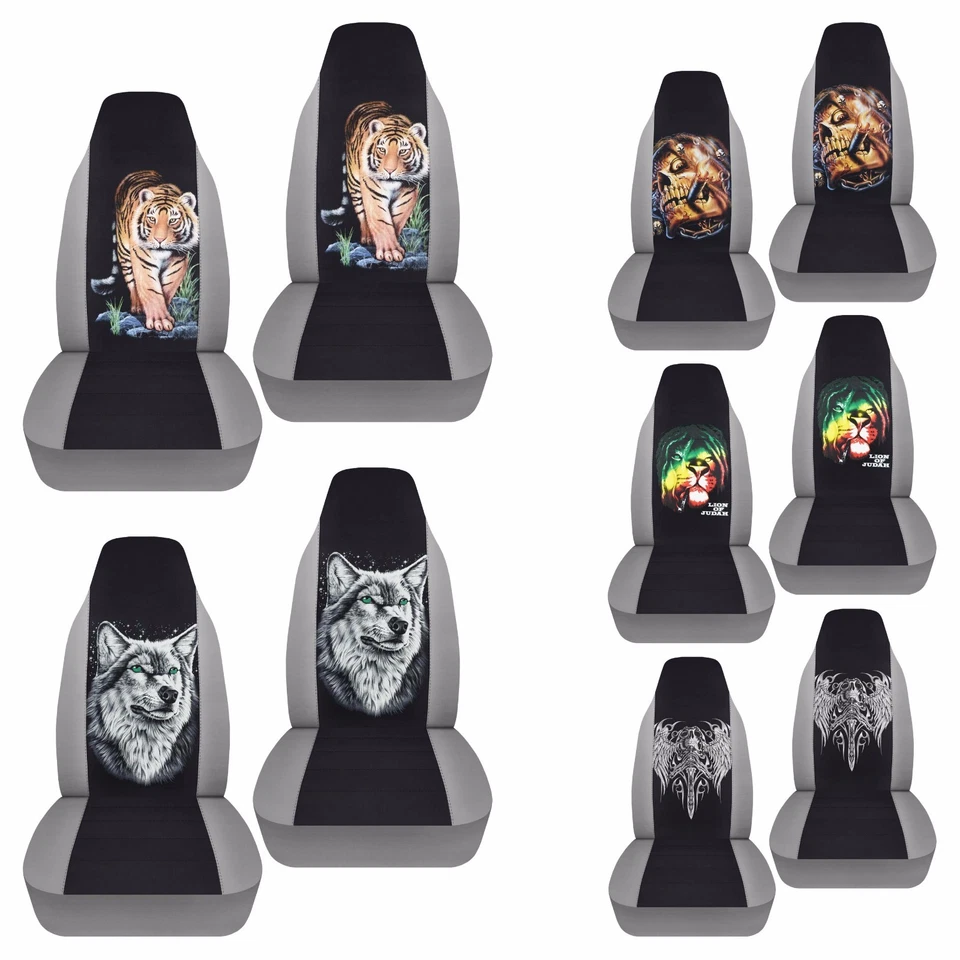 Подходит для переднего комплекта хлопковых чехлов на автомобильные сиденья 2001-2004 FORD ESCAPE дизайн серебристо-коричневый - Изображение 3 из 4