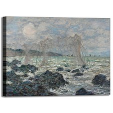 Monet reti da pesca design quadro stampa tela dipinto telaio arredo casa