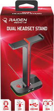 Subsonic Raiden Dual stand for 2 gaming headsets with LED and 2 USB ports PC NEW