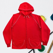 Vintage 70's Women's Blank hoodie size Large Athletic Wear by bass Ideal zipper