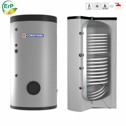 BOLLITORE ACCUMULO 300 LT - BOLLY2 ST FB WB 300 V003 CON 2 SCAMBIATORI FISSI - Foto 2 di 2