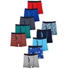 Wonder Nation Underwear Soft Cotton Boxer Briefs, 10-Pack, Size L Assorted --C1