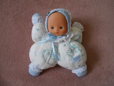 Doudou poupée chiffon blanche bleue fleurie Zapf Création