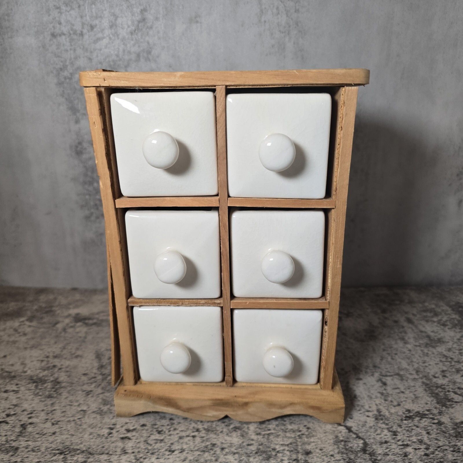 Renaissance White Ceramic Trinket Jewelry Box with Drawers for Storage