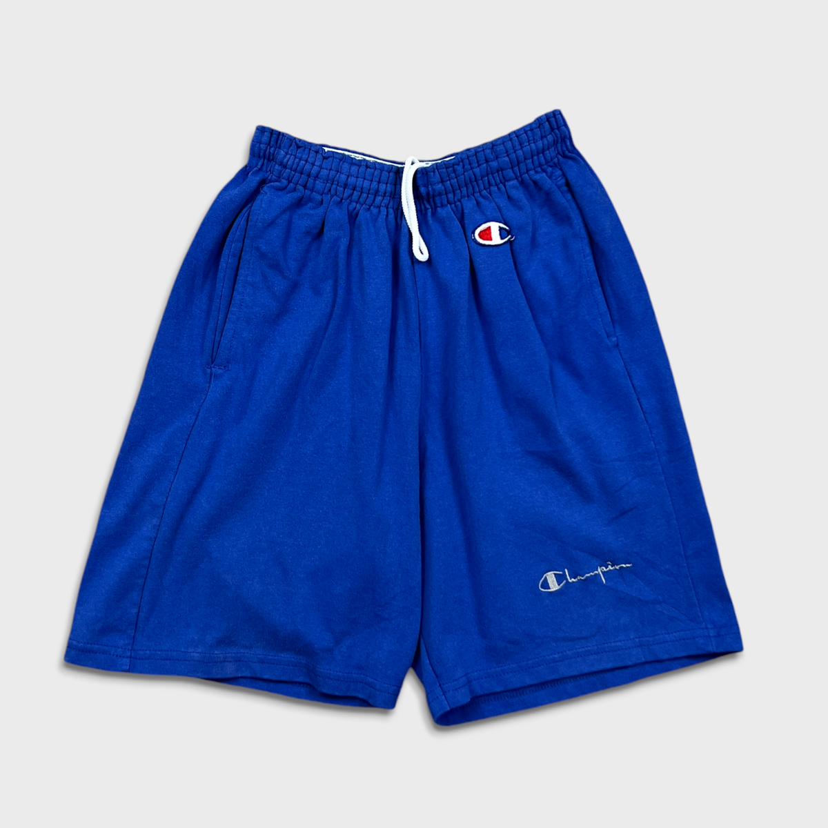 Vintage 90s Champion Shorts Mens Small Blue C Logo Pocketed USA