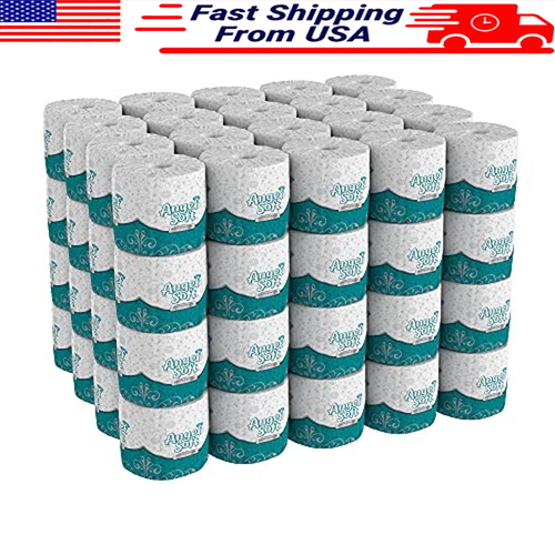 Bulk Toilet Paper 80 Rolls 450 Sheets 2-Ply Individually Wrapped Soft ...