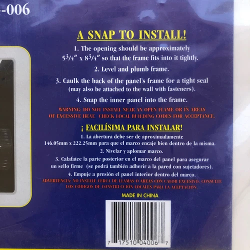 PlumBest 6"X9" Plastic Panel Snap-Ease Wall Access Panel Depth 5/8” A04-006 - Picture 4 of 6