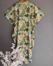 Indian Floral Printed Kaftan Cotton Hippie Maxi Women Nightwear Caftan Dress