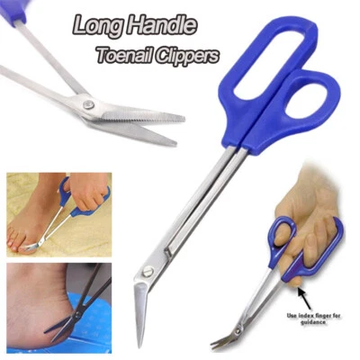 Easy Grip Long Reach Toenail Scissor Clipper Toe Nail Manicure Cutter Trimmer UK