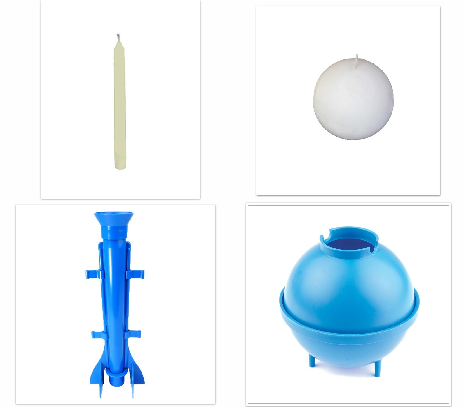 Proops Candle Mould Set x 2, Long Tapered & Round Sphere Moulds. UK