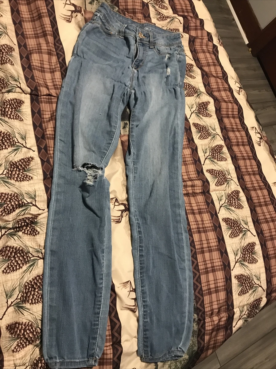 Time and Tru High Rise Ankle Jegging Skinny Jeans Distressed Blue Size 2  USED!