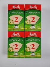 Case of 4 Melitta #2 cone coffee filters BROWN NATURAL - 100/ct x 4 boxes.