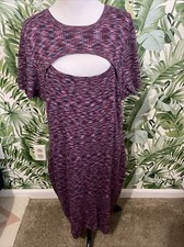 Womens Plus Lane Bryant Short Sleeve Ribbed Cut Out Dress - Size 22/24 NWT