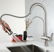 Kitchen Faucet Dual Spout Drinking Water SUS Purifier Vessel Sink Mixer Tap Hole